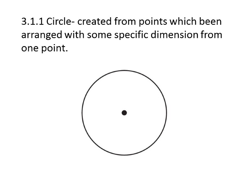3.1.1 Circle- created from points which been arranged with some specific dimension from one